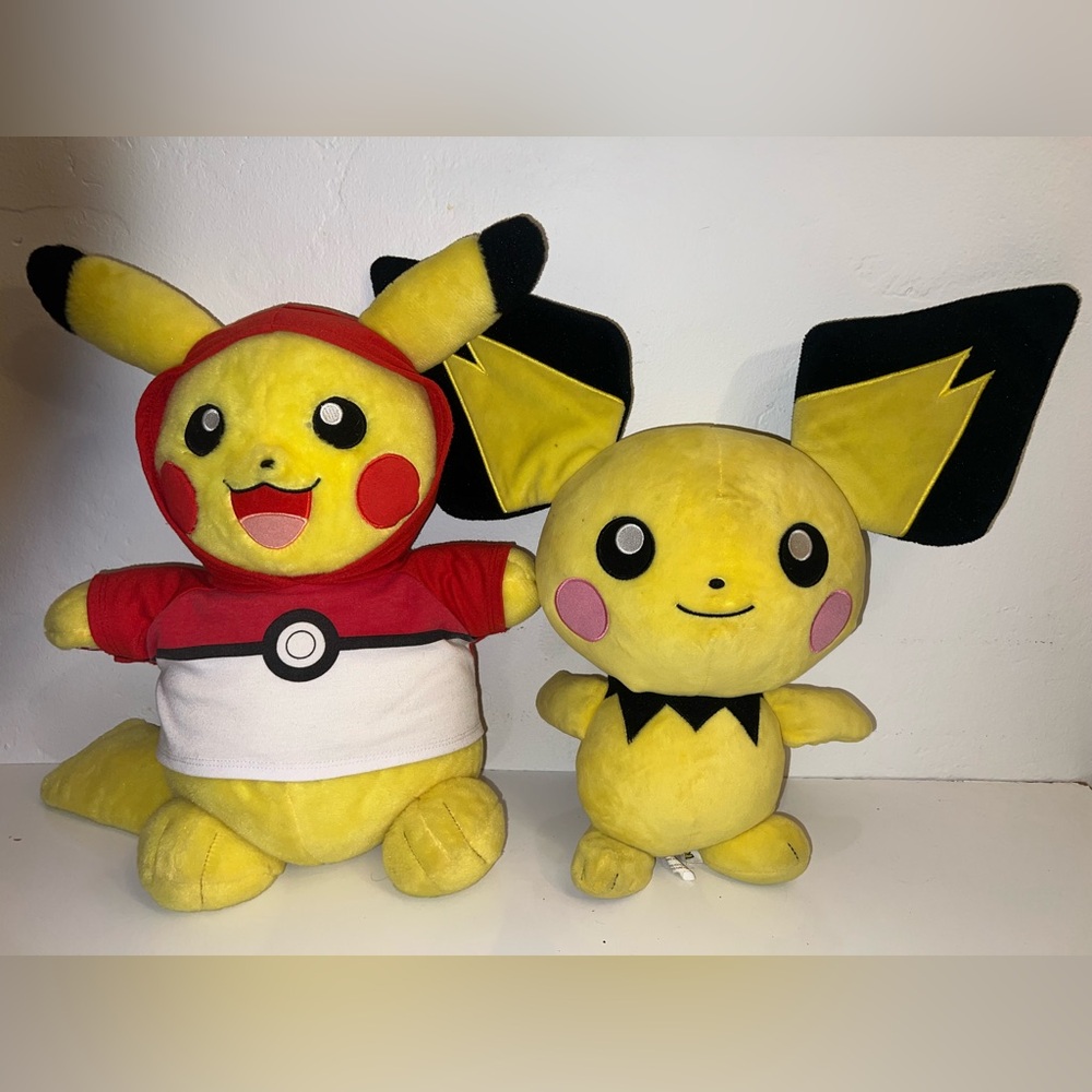 Pikachu and Pichu Build-a-Bear Plushes